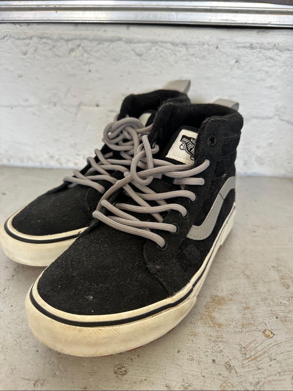 Vans Black and Gray High-Top Skate Sneakers